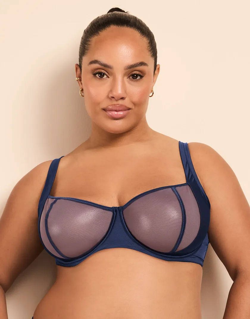 Elen Dark Blue 2 Unlined bra bundle Model 2