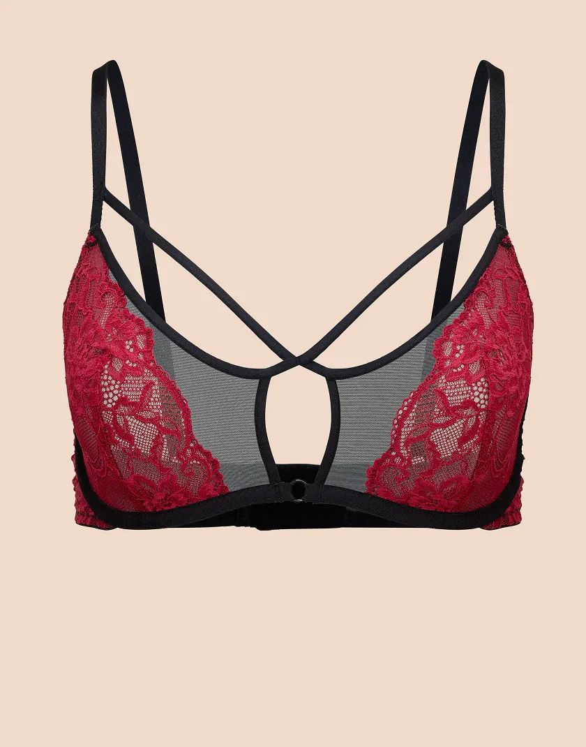 Saveria Dark Red 2 Unlined bra bundle Still 4