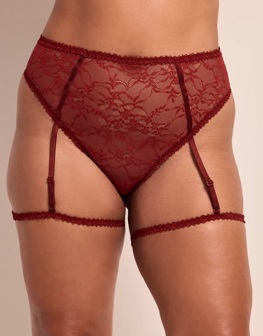 Evelyne High Waisted Dark Red panty bundle Model 2