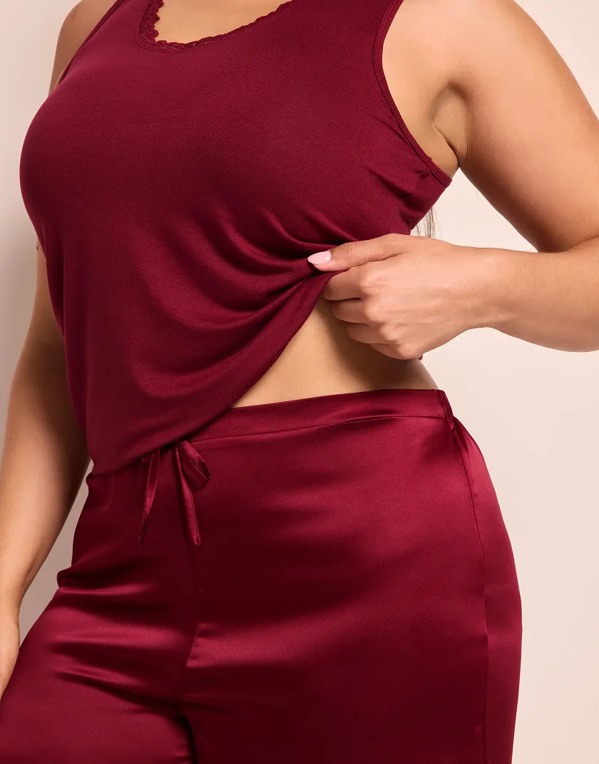 Laureen Dark Red sleepwear bundle Model 8