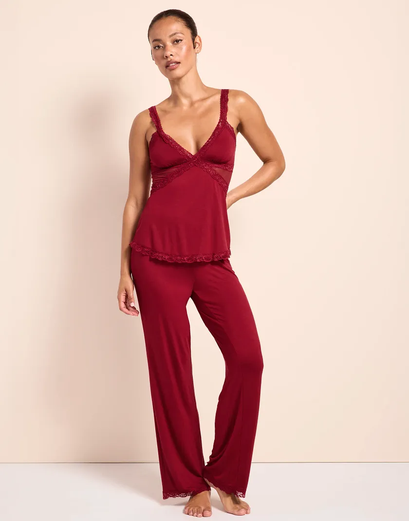 LenaMarie Dark Red sleepwear bundle Model 1