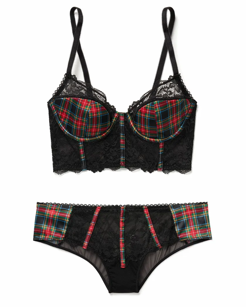 Lisette Plaid Black 2 Lightly Lined bra bundle Still 1