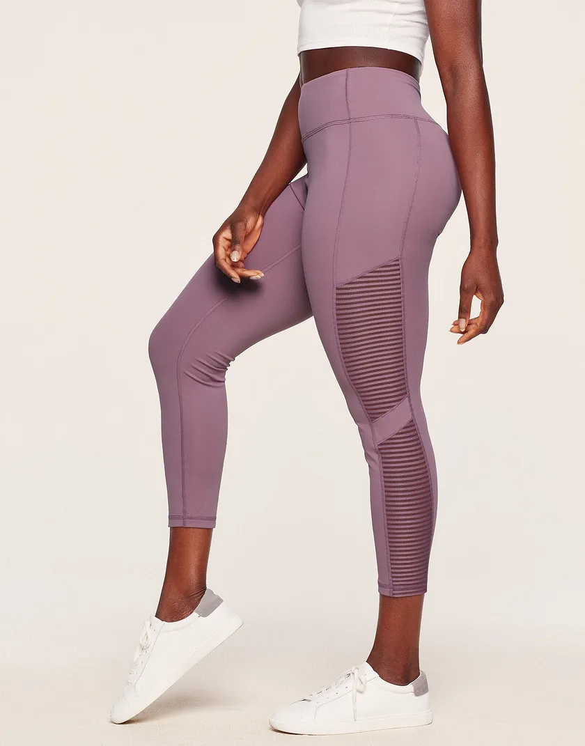 Cali Stripe Mesh Dark Purple activewear bundle Model 1