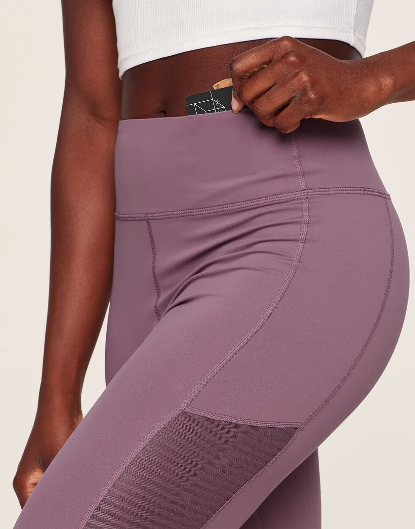 Cali Stripe Mesh Dark Purple activewear bundle Model 4