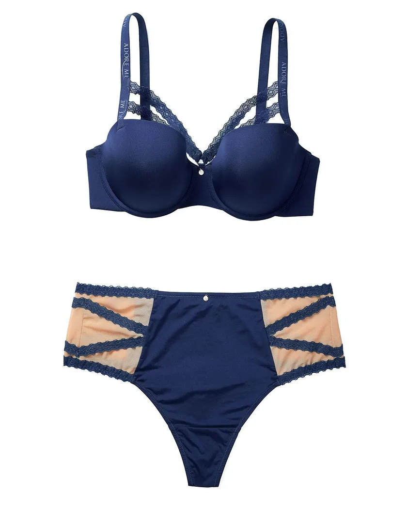 Mariora Dark Blue 2 Lightly Lined bra bundle Still 3
