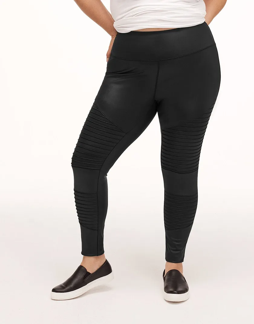 Mia Moto Legging Dark Black Plus legwear bundle Model 2
