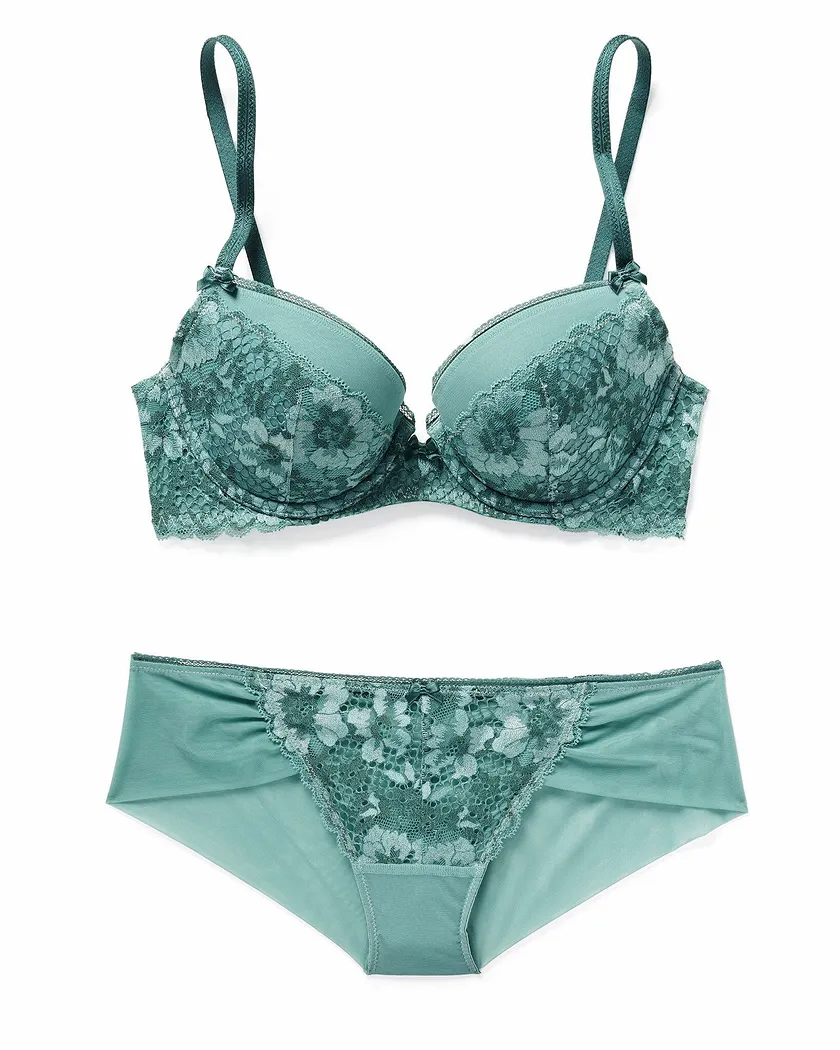 Jana Dark Green 3 Push Up bra bundle Still 2