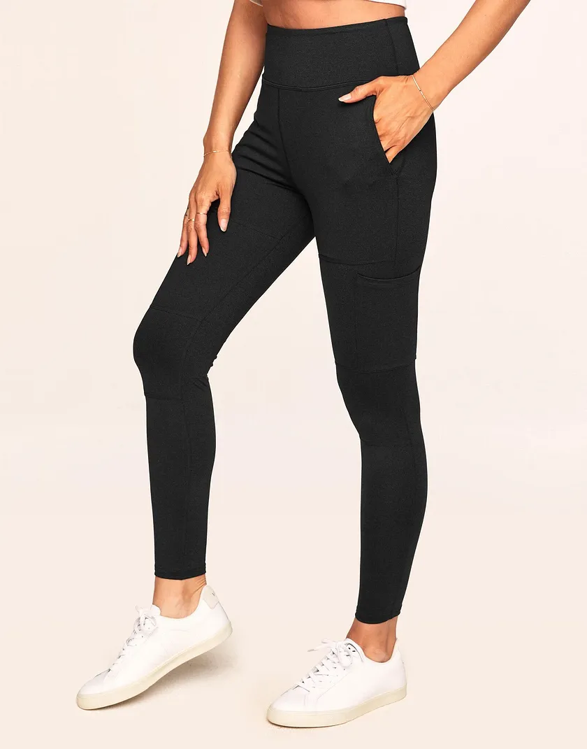 Haley Heathered Cargo Legging Black activewear bundle Model 1
