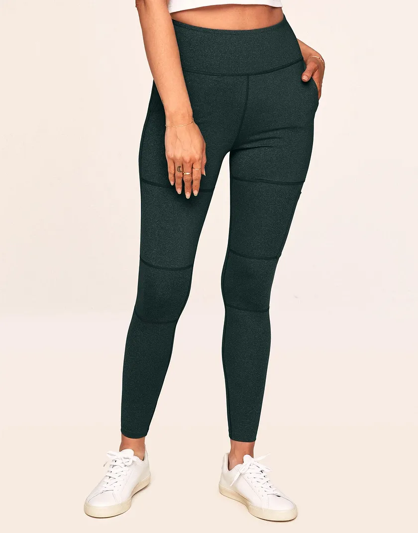 Haley Heathered Cargo Legging Green activewear bundle Model 1