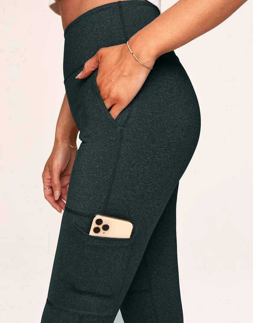 Haley Heathered Cargo Legging Green activewear bundle Model 4