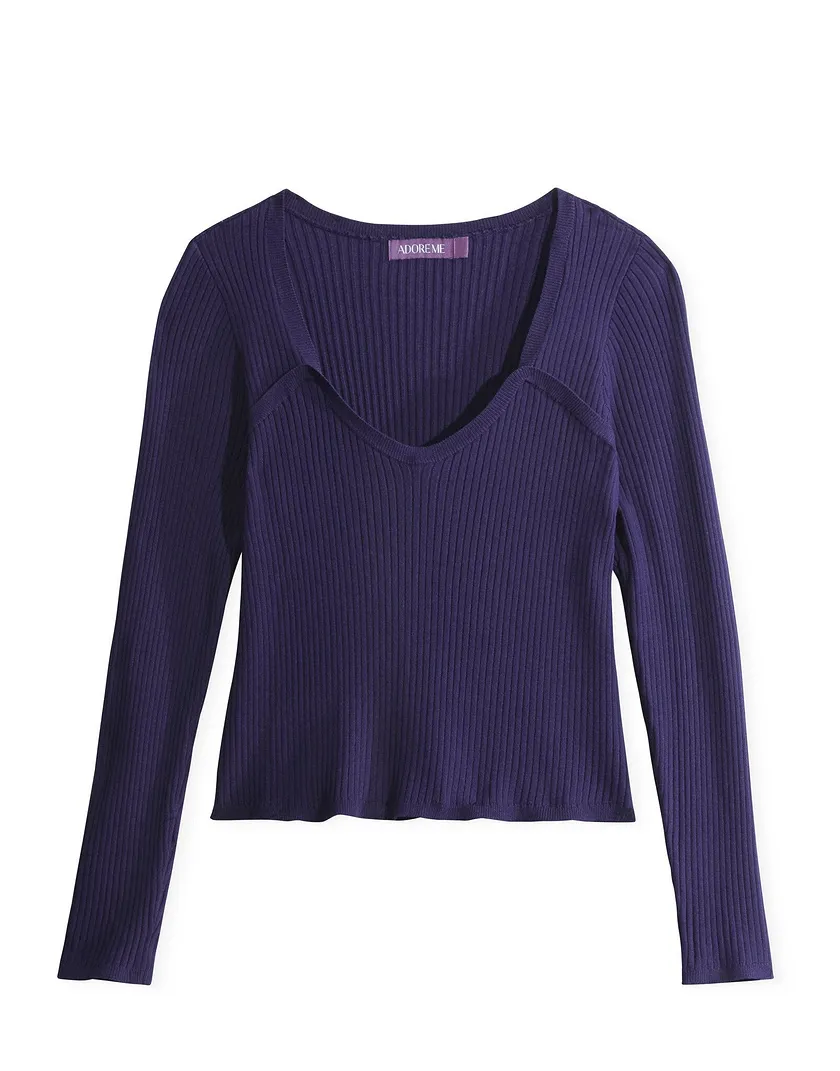 Juno Beach Sweater Plus Dark Blue Plus tops bundle Still 2