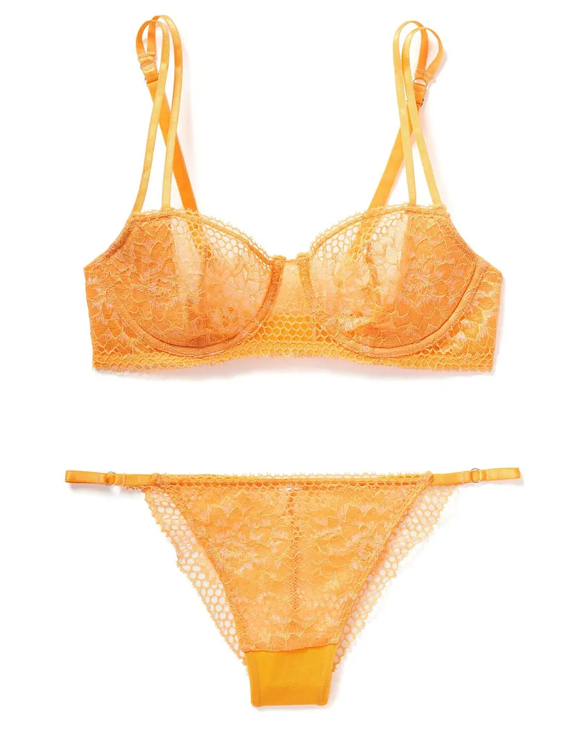 Evah Medium Orange 3 Unlined bra bundle Still 2
