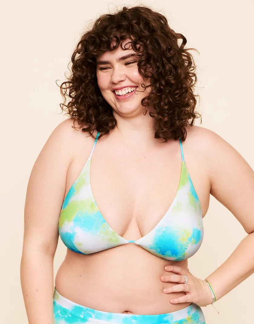 Azariah Reversible Triangle Top Tie Dye Green Plus swimwear bundle Model 5