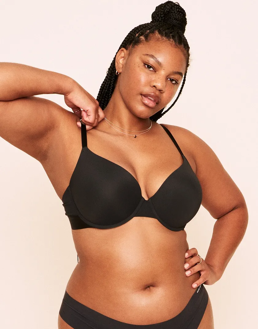 Jordyn Plunge Push Up Bra Black Plus Push Up bra bundle Model 5