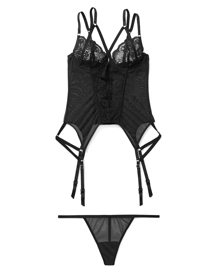 Veronique Black Unlined corset bundle Still 3