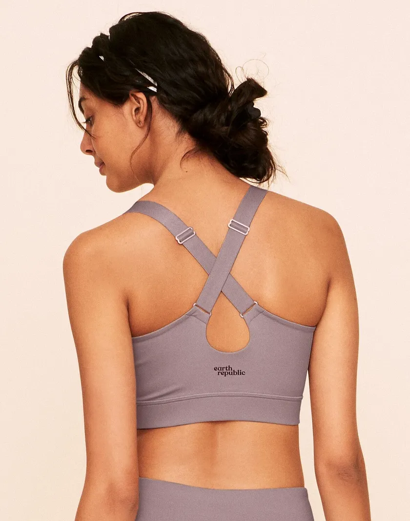 Evie Mid-Support Sports Bra Medium Beige Contour activewear bundle Model 6
