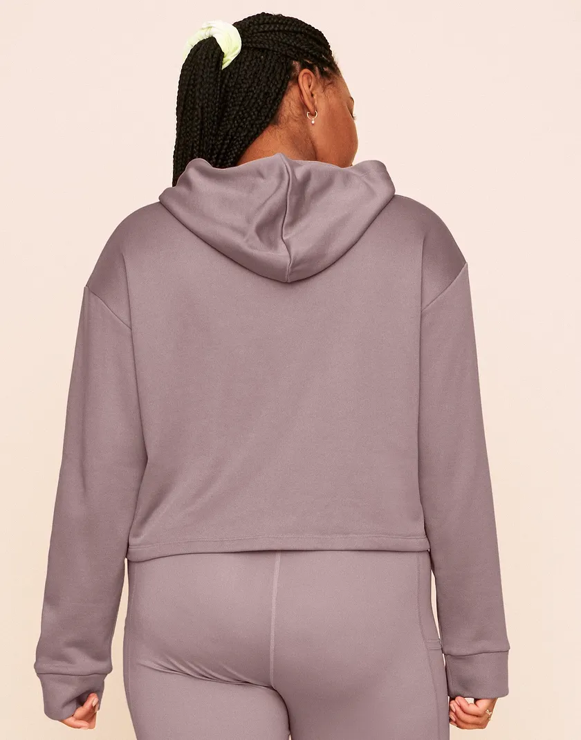 Myah Escape Luxe Hoodie Medium Beige Plus activewear bundle Model 5