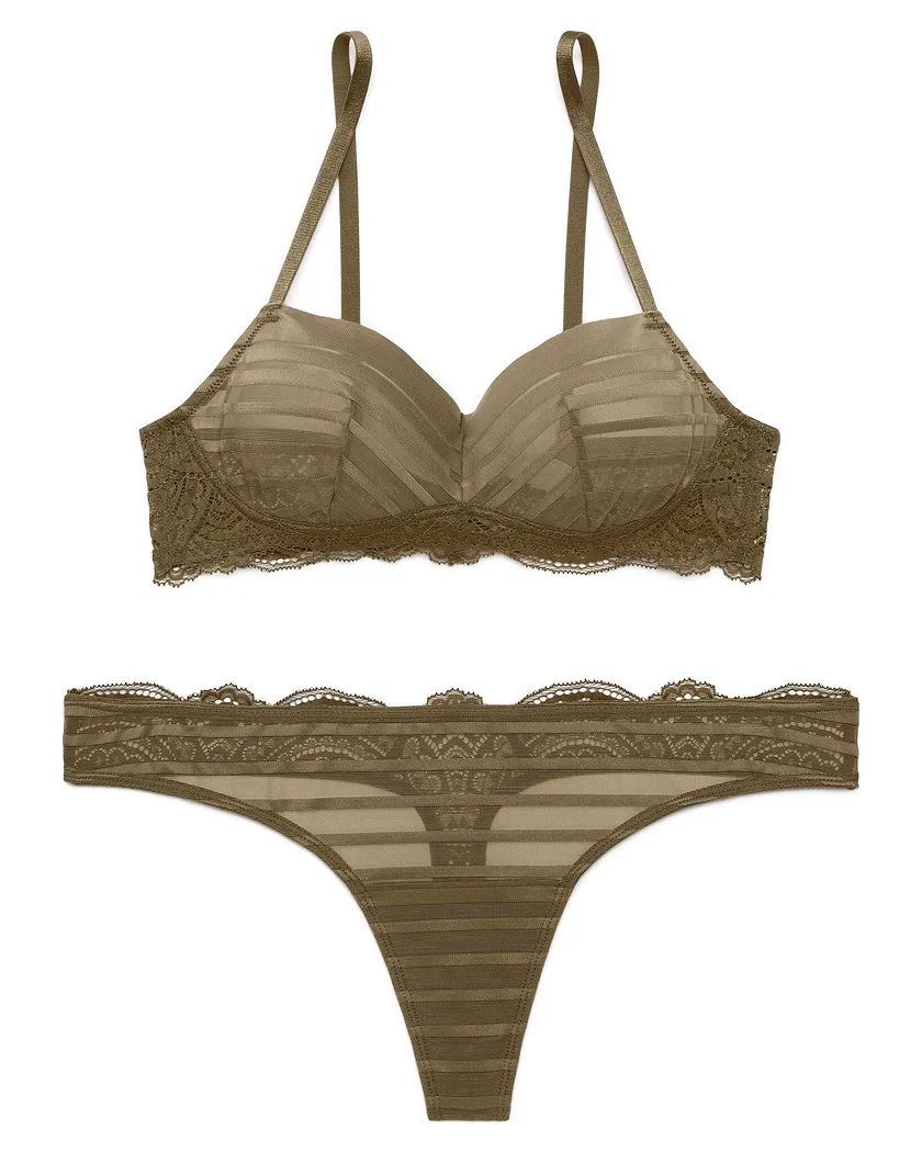 Nicolette Dark Green 2 Unlined bra bundle Still 3