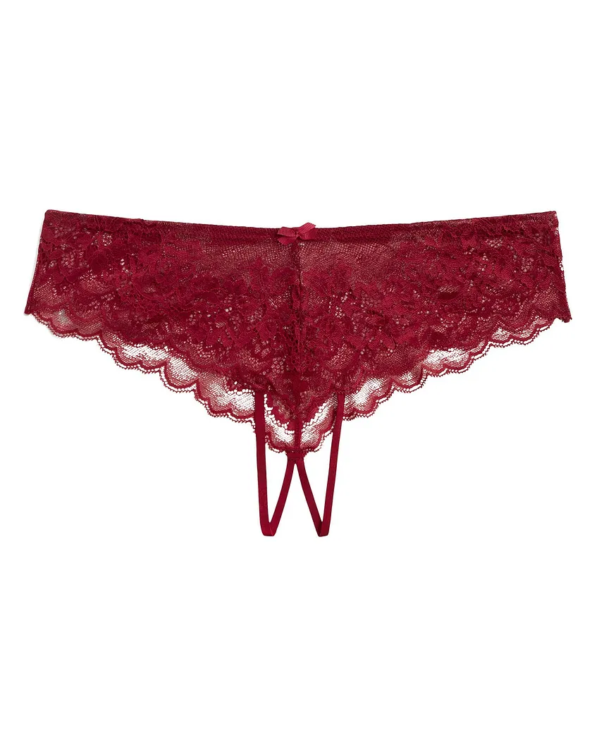 Olya Crotchless Dark Red panty bundle Still 3