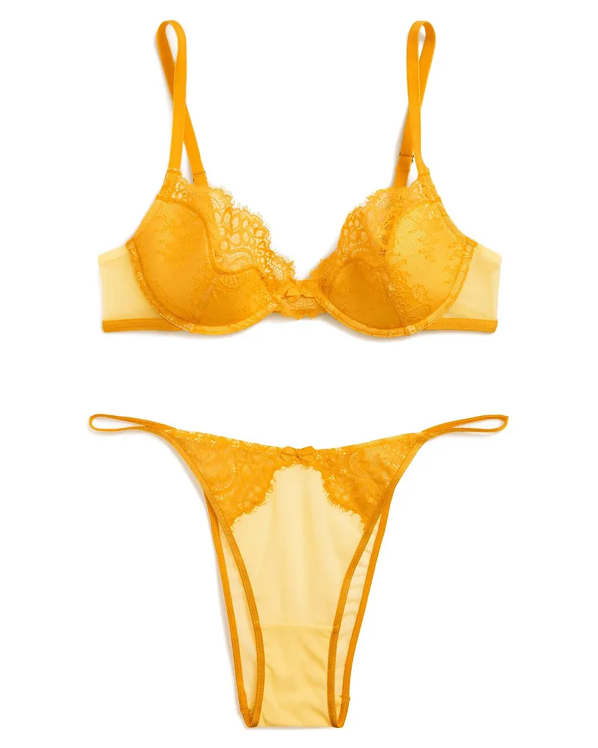 Evelyn Medium Orange 2 Unlined bra bundle Still 2
