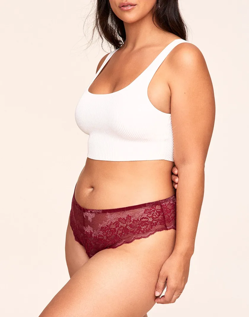 Olya Crotchless Dark Red Plus panty bundle Model 5