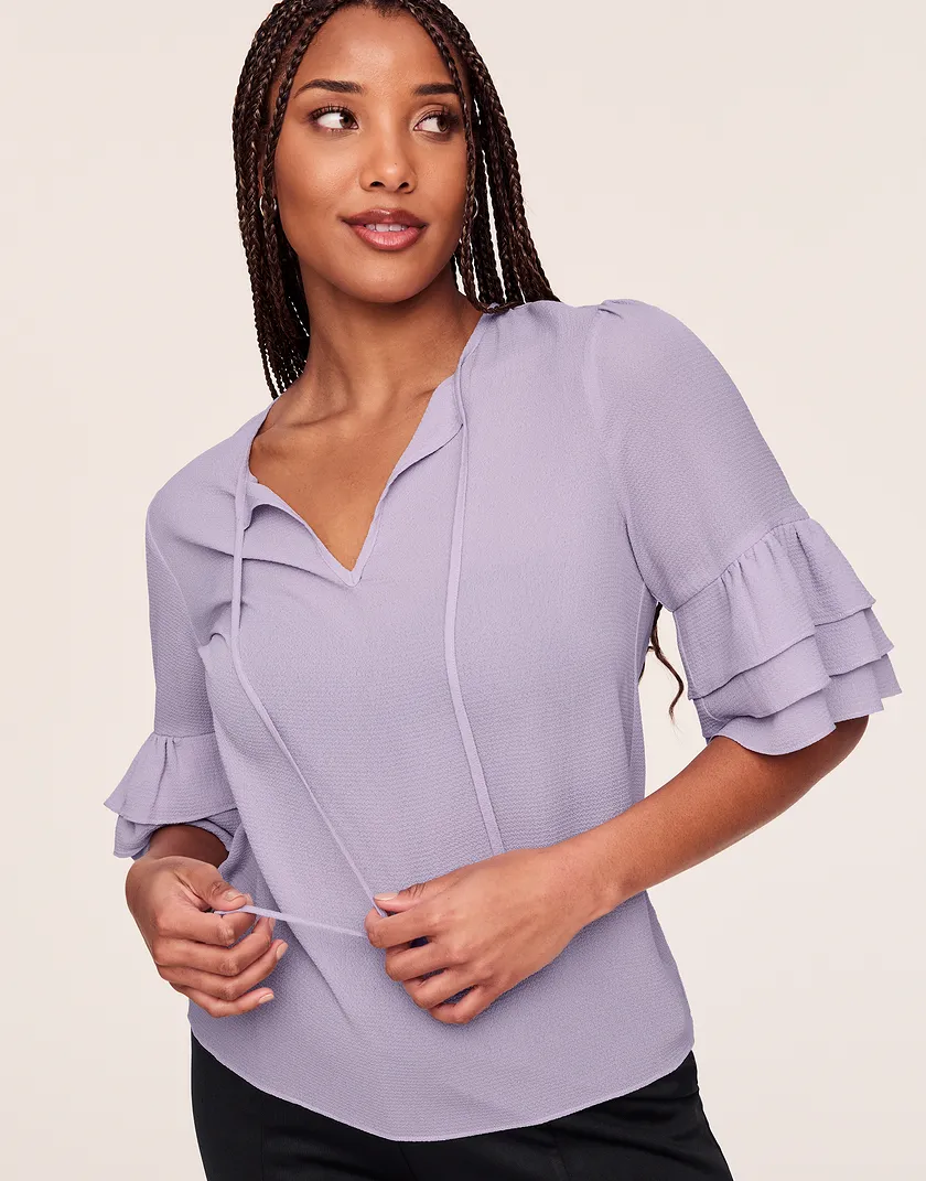 Quinn Top Medium Purple tops bundle Model 2