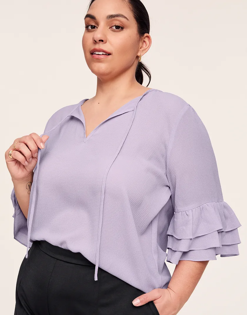 Quinn Top Medium Purple Plus tops bundle Model 1