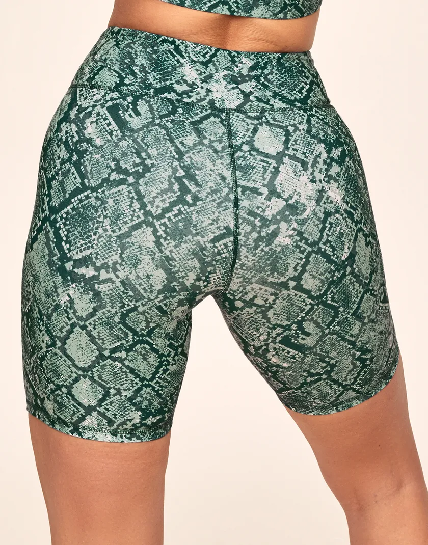Cora Cozy Biker Short Animal Green activewear bundle Model 6