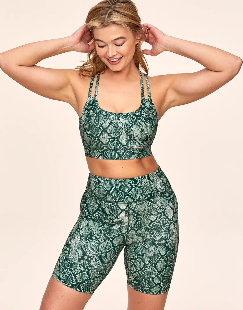 Cora Cozy Bra Animal Green Lined activewear bundle Model 6