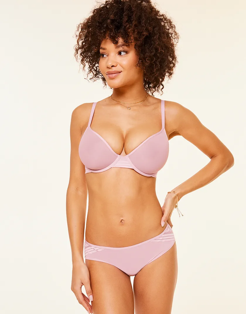 Amellia Medium Pink Contour bra and panty bundle Model 2