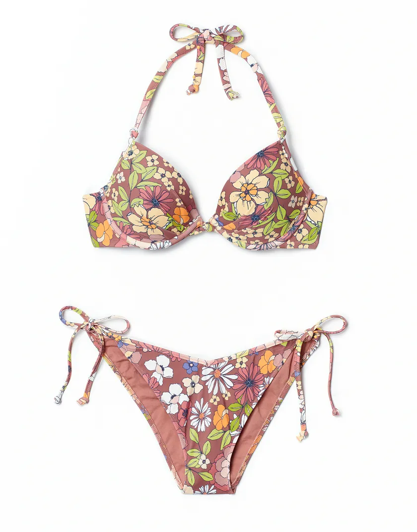 Deandra Floral Brown 2 Push Up swimwear bundle Still 3