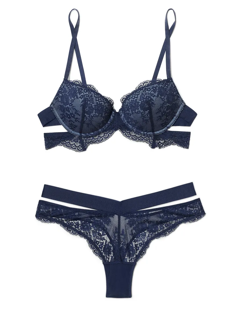 Olisa Dark Blue 2 Push Up bra bundle Still 1