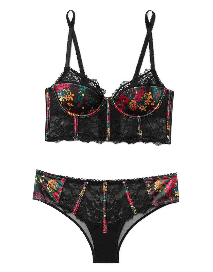 Lisette Floral Black 2 Lightly Lined bra bundle Still 3