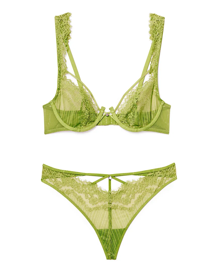 Liliana Medium Green 2 Unlined bra bundle Still 3