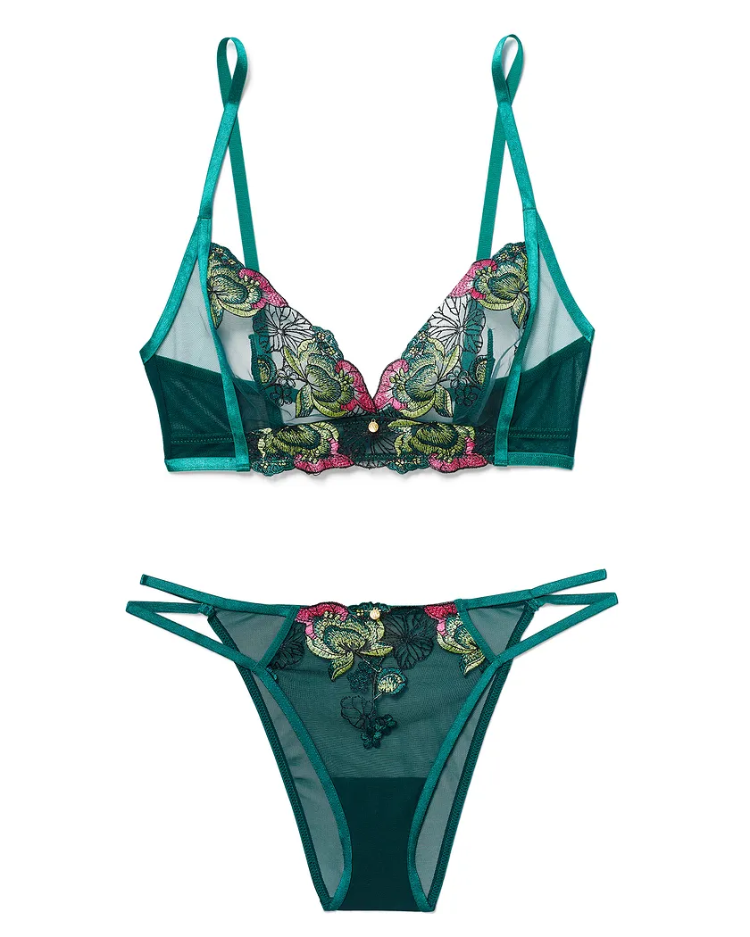 Emilie Floral Green 2 Unlined bra bundle Still 4