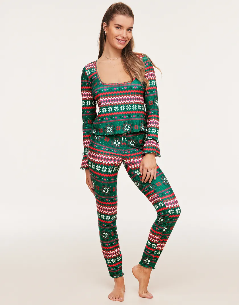 Audra Novelty Green sleepwear bundle Model 1