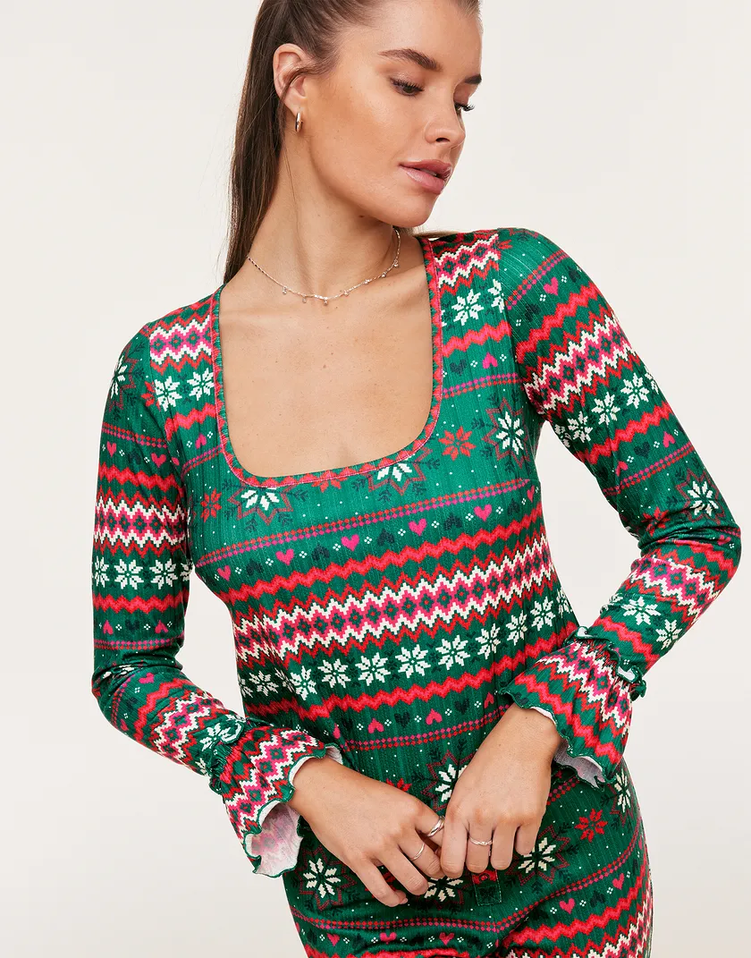 Audra Novelty Green sleepwear bundle Model 4