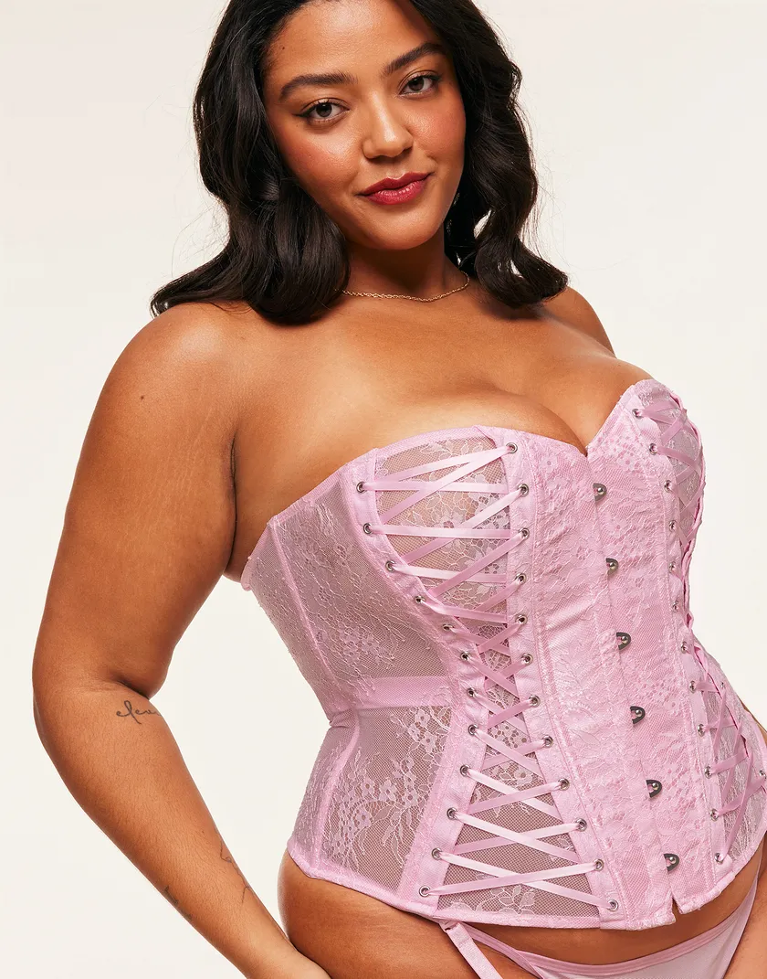 Nikita Medium Pink Plus Unlined corset bundle Model 5