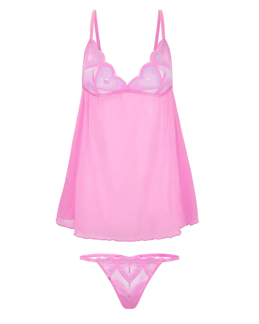 Amorata Heart Pink Unlined lingerie bundle Still 3