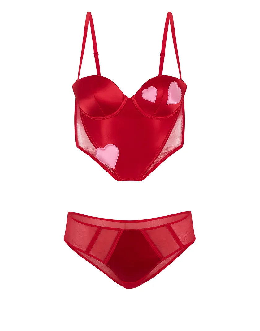 Vivi Dark Red 2 Push Up corset bundle Still 3