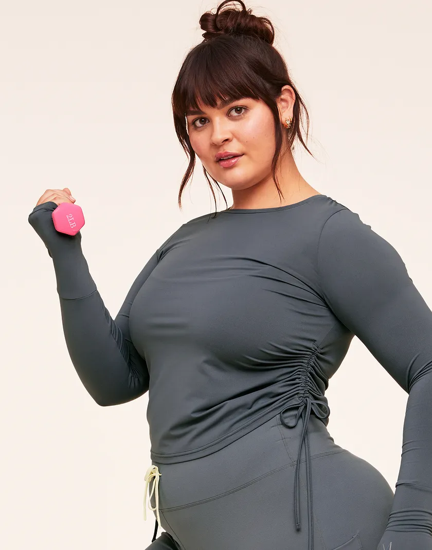 Layne Longsleeve Dark Gray Plus activewear bundle Model 2