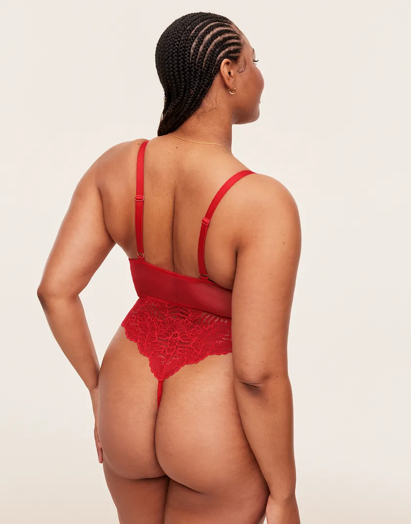 Zora Dark Red Plus lingerie bundle Model 6