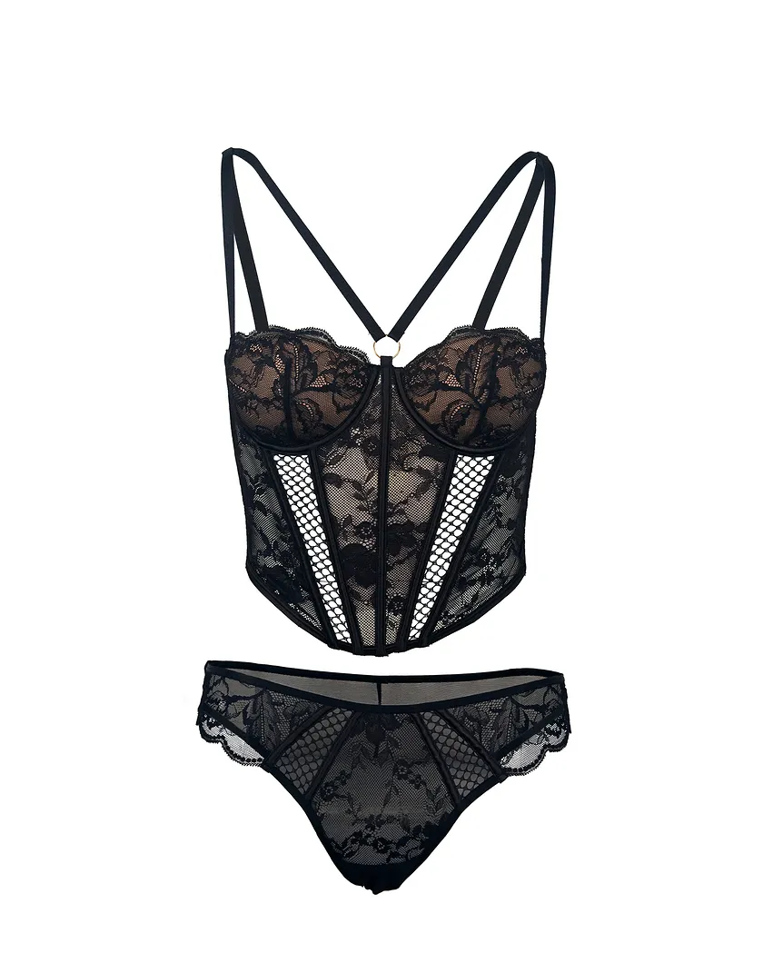 Dominika Black 2 Lined corset bundle Still 5