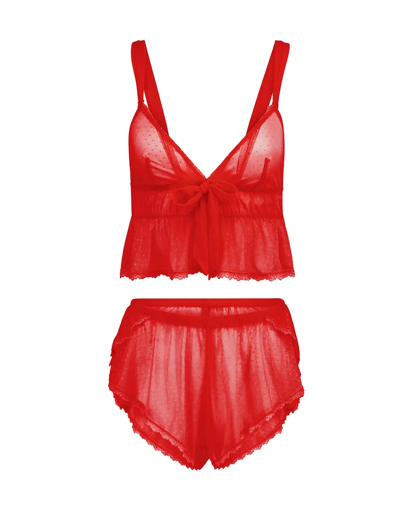Betty Lou Dark Red Unlined lingerie bundle Still 2