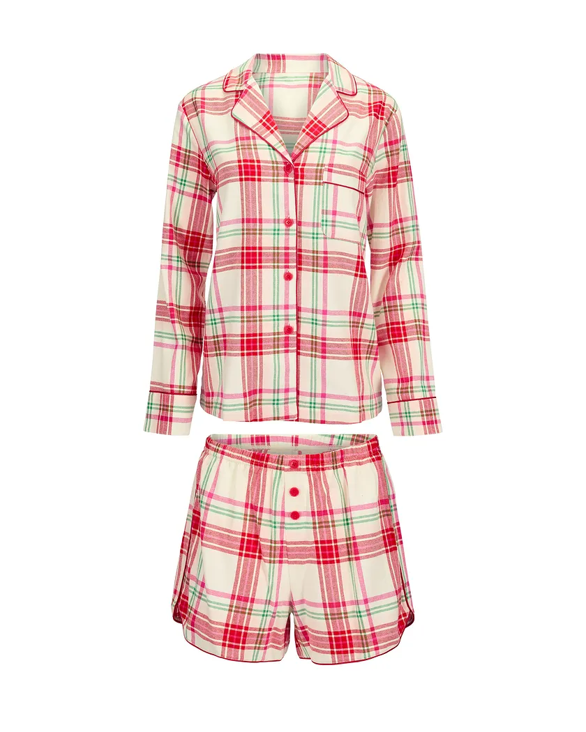 Cecelia Plaid Red 3 sleepwear bundle Still 3