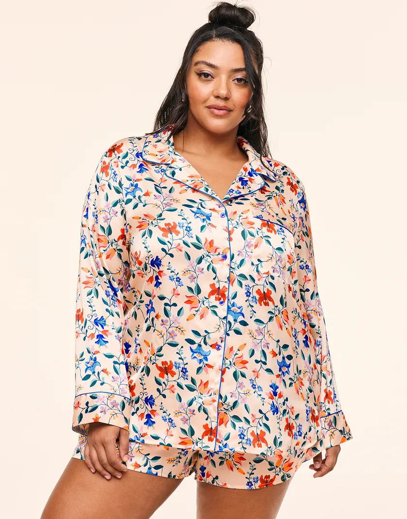Sammi Floral Beige Plus sleepwear bundle Model 1