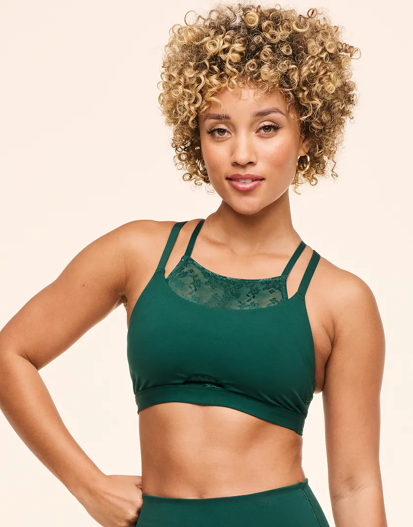 Mari Dark Green Lightly Lined activewear bundle Model 1