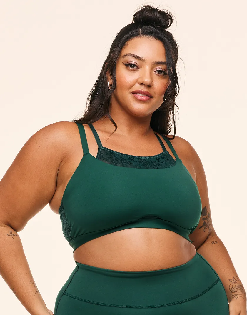 Mari Dark Green Plus Lightly Lined activewear bundle Model 2