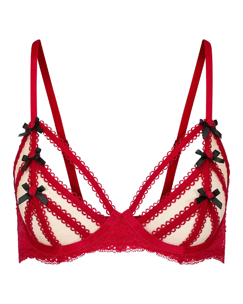 Aziza Dark Red 2 Unlined bra bundle Still 4