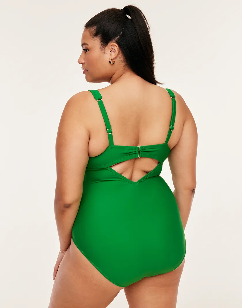 Evangeline Dark Green Plus Lightly Lined swimwear bundle Model 4
